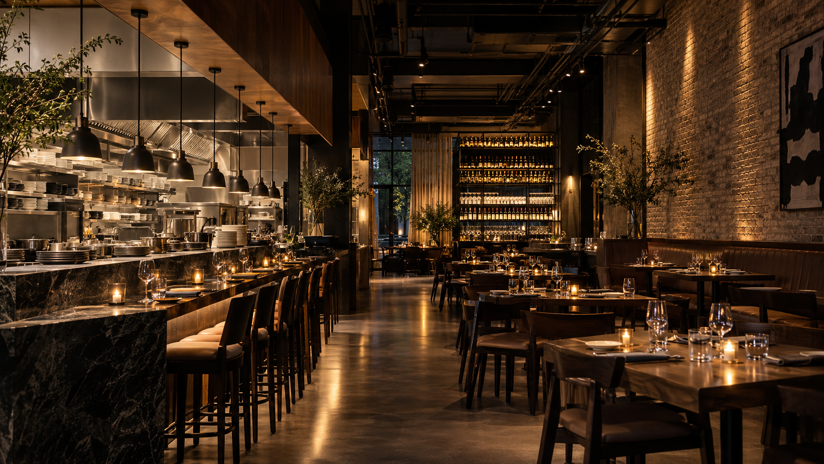 Modern New York restaurant interior representing RDDNY restaurant design and construction services