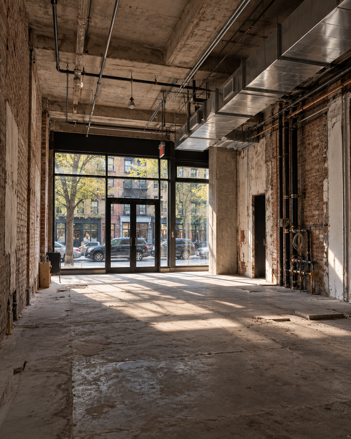Empty New York commercial restaurant space before construction